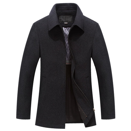 Men's Winter Wool Coat Casual Slim Fit Autumn Fashion