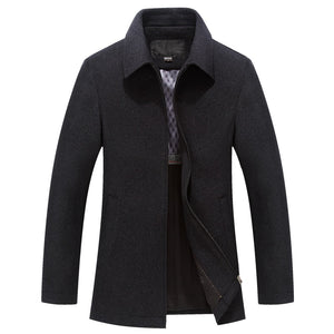 Men's Winter Wool Coat Casual Slim Fit Autumn Fashion