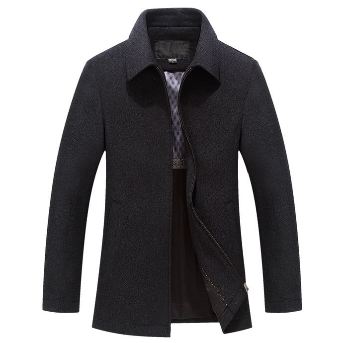 Men's Winter Wool Coat Casual Slim Fit Autumn Fashion