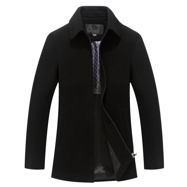 Men's Winter Wool Coat Casual Slim Fit Autumn Fashion