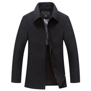 Men's Winter Wool Coat Casual Slim Fit Autumn Fashion